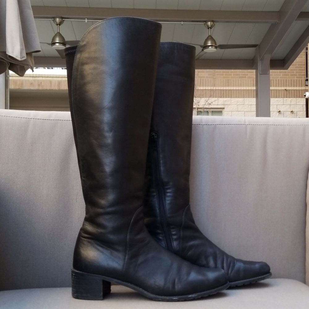 Stuart Weitzman black leather boots